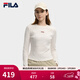 FILA 斐樂(lè )官方楊冪同款女子針織長(cháng)袖衫冬新款時(shí)尚休閑簡(jiǎn)約圓領(lǐng)長(cháng)T 云峯白-IV L 170/88A/L