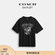 蔻馳（COACH）奧萊男士棉質(zhì)T-REX圖案T恤短袖黑色 水洗黑色 S