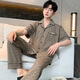 迪莉雅純棉睡衣男夏季薄款短袖長(cháng)褲26年新款柔軟翻領(lǐng)可外穿家居服套裝春 66741 XL （建議130-160斤）