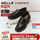 百麗（Belle）海鷗樂(lè )福鞋女26春新質(zhì)感牛皮舒適通勤單鞋B2972AA6 啡色 37
