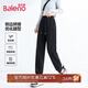 班尼路褲子女休閑褲女裝春秋冬新款束腳褲小個(gè)子女生百搭時(shí)尚小腳褲 黑-螺紋收腳版 【40S高支棉】 L