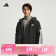 adidas 拒水防風(fēng)保暖休閑連帽棉服外套男秋冬阿迪達斯輕運動(dòng)   黑色   3XL