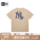 NEW ERA紐亦華夏季MLB短袖T恤男女情侶NY休閑印花潮流 14363691-卡其色 紐約洋基隊 M