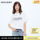 moussy x STUDIOWEAR新品撞色字母短袖T恤028ISA90-1731 011米白色 均碼