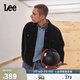 Lee舒適翻領(lǐng)仿羊毛深灰色男長(cháng)袖夾克外套休閑潮流