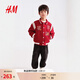 H&M童裝男童女童外套春季新款戶(hù)外出游棒球衫單排扣外套1313941 紅色/Run With Fun 130 130/64 (6-8Y)