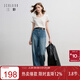 三彩2025秋季新款休閑牛仔褲中腰寬松闊腿褲長(cháng)褲通勤Z