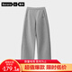 蕉內【劉浩存同款】非常褲505Regular女士空氣棉香蕉闊腿衛褲休閑女褲 【加絨】中麻灰 L