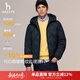 哈吉斯（HAZZYS）男裝 冬季【鵝絨】連帽羽絨服菱格短款厚外套男衣服ASFZU0CDX07 藏青色NV XL （180/100A 50）