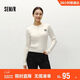 森馬（Semir）毛衣女冬季短款半開(kāi)襟刺繡修身套頭衫女生風(fēng)顯瘦上衣107724107001