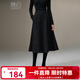 晚白【新品】亮閃閃a字半身裙冬款時(shí)尚百搭顯瘦高腰氣質(zhì)大擺裙子 黑色 L