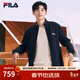 FILA斐樂(lè )官方男子針織休閑拉鏈外套上衣秋冬立領(lǐng)商務(wù)男裝通勤夾克衫 傳奇藍-NV L 175/96A