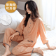 2026新款睡衣女夏季七分袖九分褲云朵棉碎花帶胸墊薄款家居服套裝 （6702帶胸墊）#NPY* XL 適合115-130斤