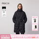 PRICH【90%鵝絨】時(shí)尚高領(lǐng)V格壓膠羽絨服2025冬季新品長(cháng)款束腰新年 19黑色 S 160