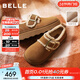 百麗（Belle）復古毛邊雪地靴女冬季新款商場(chǎng)款舒適毛毛鞋勃肯鞋E5N1DDM5 棕色-毛里 36