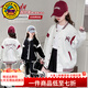 G.duck小黃鴨女童棒球服外套學(xué)生春秋款洋氣兒童衣服韓版女孩夾克上衣 白花灰色 140 (建議身高130cm 10-11歲cm