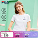 FILA 斐樂(lè )官方女裝針織短袖衫2026春新款時(shí)尚休閑小貓刺繡圓領(lǐng)涼感T恤 云菇白-WT M 165/84A/M