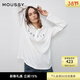 moussy 秋季新品休閑風(fēng)蕾絲拼接長(cháng)袖針織衫女028JSX90-1049 010白色 均碼