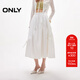 ONLY2025秋季新款蝴蝶結綁帶寬松長(cháng)裙蛋糕裙半身裙女|125116013 A43奶油白色 L