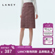 朗姿/LANCY春季新款高腰顯瘦小香風(fēng)半身裙包臀裙子中長(cháng)款氣質(zhì) 艷桃紅色 M