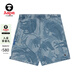 Aape男裝春夏猿人字母刺繡迷彩水洗牛仔潮流寬松休閑短褲A690XAM BLL/藍色 XL