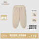 英氏（YEEHOO）【商場(chǎng)同款】童裝絨感御寒羽絨褲冬季男童羽絨褲保暖束腳褲超韌絨 奶茶色【85%白鴨絨】 110 cm-充絨量42g