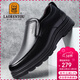 老人頭（LAORENTOU）男士皮鞋商務(wù)休閑鞋頭層牛皮套腳鞋耐滑圓頭爸爸鞋 260278 黑41