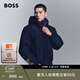 雨果博斯BOSS 男士冬季徽標裝飾連帽羽絨服 404-深藍色 M (48)