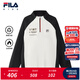斐樂(lè )FILA【斐暖】?jì)和b上衣2025年冬季新款男大童加絨長(cháng)袖T恤 牧筠白-IV 165