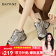 達芙妮老爹鞋女厚底增高保暖加絨運動(dòng)鞋2026冬季新款百搭休閑鞋 銀色加絨 37 (235mm) 標準碼
