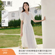 香影白色v領(lǐng)連衣裙女2025夏裝新款純棉泡泡袖白月光初戀鏤空裙子 白色 L 165/88A/110-125斤