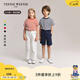 Teenie Weenie  Kids小熊童裝24春夏款男女童圓領(lǐng)簡(jiǎn)約正肩條紋T恤 藏青色 120cm