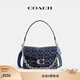 蔻馳（COACH）女士經(jīng)典標志丹寧布Chain TABBY 鏈帶單肩包斜挎女包 LH/深藍色 混合色