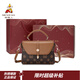 稻草人包包女包2026新款時(shí)尚印花手提包通勤斜挎包38婦女節禮物送老婆 深棕色-小版（禮盒裝）