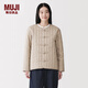 MUJI 女式木棉混盤(pán)扣棉服夾克外套女款女裝棉衣新中式26年 BD12HA6S 淺米色 S (155/80A)