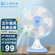 水仙（Narcissus）電風(fēng)扇臺扇 家用臺式風(fēng)扇搖頭風(fēng)扇落地扇16英寸桌面風(fēng)扇五葉大風(fēng)力 藍色