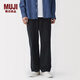 MUJI 男式 橫豎彈力工裝褲 男士長(cháng)褲子男裝休閑褲26年春季 AE10WA6S 黑色 M （170/80A）