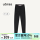 ubras仿牛仔高腰收腹加絨打底褲女保暖時(shí)尚高彈可外穿 黑色交叉款 1條 M