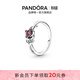 潘多拉（PANDORA）迪士尼系列美女與野獸玫瑰戒指紅色花枝童話(huà)時(shí)尚生日禮物送女友 玫瑰戒指 56mm—16號圈口