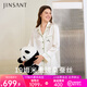 金三塔真絲睡衣女19姆米100%桑蠶絲熊貓刺繡外穿情侶愛(ài)人禮物 珍珠白 L