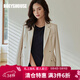 ROEYSHOUSE羅衣通勤白領(lǐng)西裝外套女春裝新款純色修身職業(yè)西服06033 米色 XL