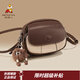 稻草人包包女2026新款撞色時(shí)尚單肩包通勤斜挎包38女神婦女節禮物送女友 濃巧咖配白-牛皮款（A款）