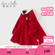 戴維貝拉（DAVE＆BELLA）純棉兒童連衣裙學(xué)院風(fēng)女童公主裙春季新款女寶寶童裙小童裙子 紅色【現貨】 130 cm（建議身高120-130cm）