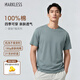 MARKLESS【安心品質(zhì)】純棉親膚T恤男士純色短袖打底衫5630 夕霧藍 L