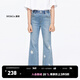 little MO&Co.童裝夏裝女童星星彈力微喇叭百搭牛仔長(cháng)褲兒童褲子 牛仔藍色2 160 160/64