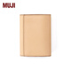 MUJI 鞣制皮革 三折錢(qián)包 EHA04A1A 原色 長(cháng)8.4*寬10.9*高2.2cm