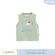 white wheat兒童2025年新款夏季背心男童純棉工字背心女寶條紋上衣 綠色 110 cm