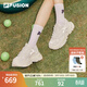 FILA  FUSION斐樂(lè )女鞋厚底硬糖鞋時(shí)尚百搭老爹鞋舒適跑步運動(dòng)休閑鞋 棉花糖/銀-MM 35.5