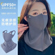 目丸防曬面罩女防紫外線(xiàn)夏季開(kāi)車(chē)騎行透氣護頸遮脖子遮陽(yáng)全臉冰絲口罩 【深灰色】-防曬面罩/加長(cháng)款