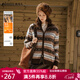 Olrain歐芮兒費爾島風(fēng)雙拉鏈毛衣女裝冬季新款復古提花針織開(kāi)衫外套 咖色 均碼